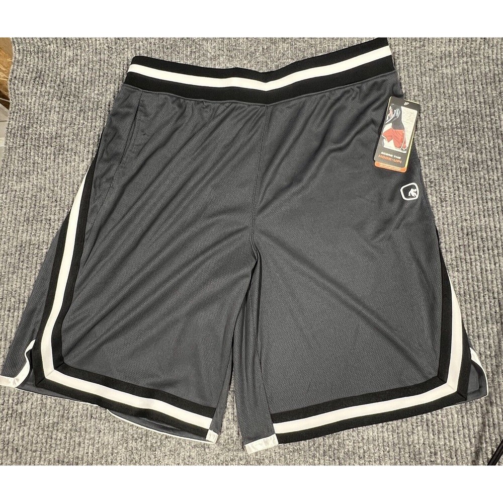 AND1 Sideline‎ Shorts Ebony Mens Large Gray Basketball Sports Training Workout